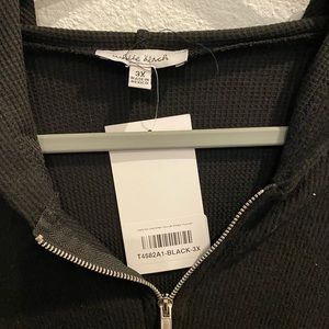 Black white birch tunic length hoody